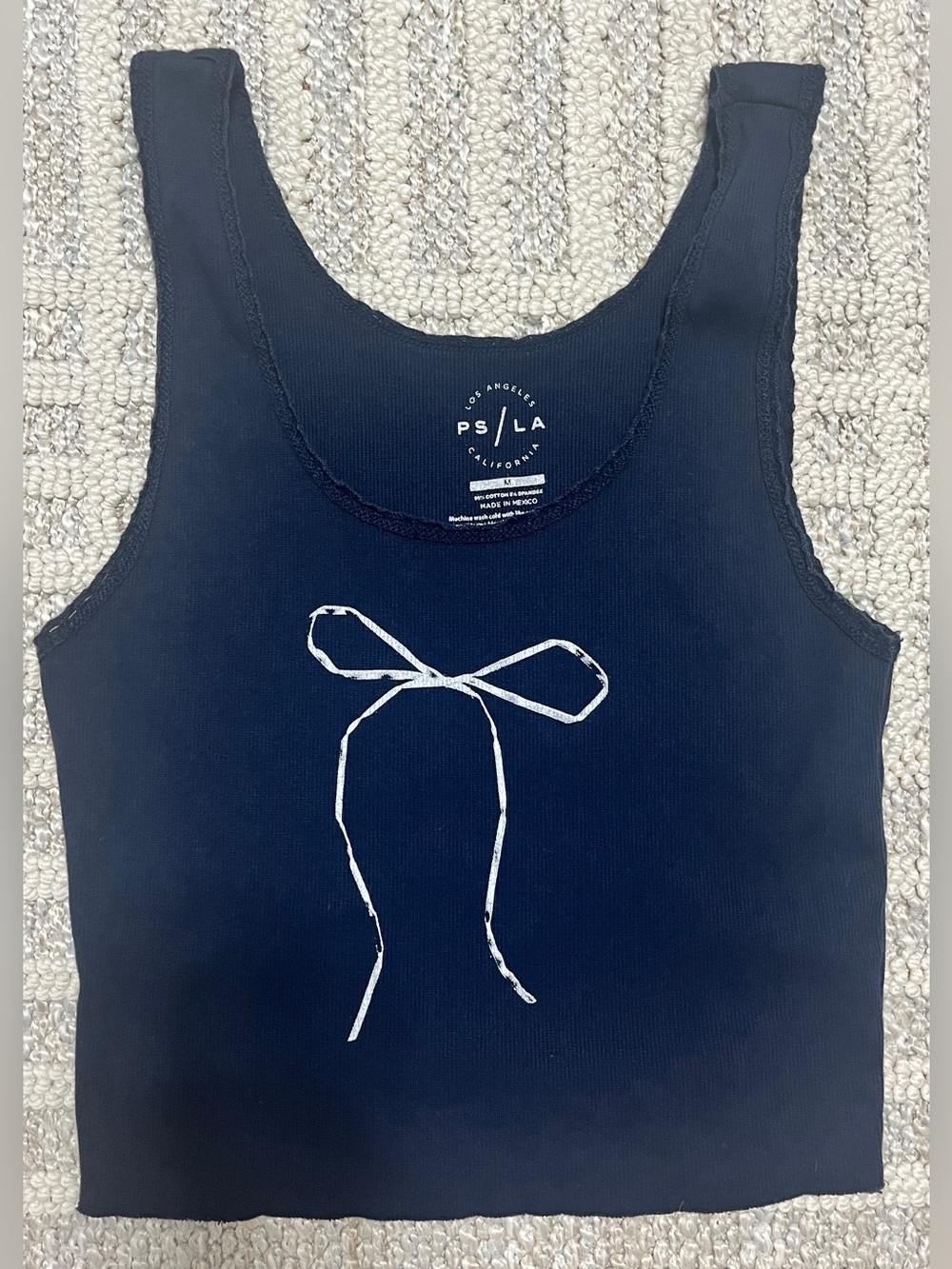 PS / LA navy Tank Top with bow size medium